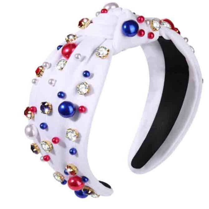 
                  
                    Pearl Studded Top Knot Headband
                  
                