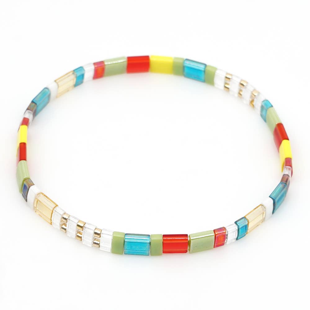 
                  
                    Glass & Hematite Beaded Stretch Bracelet
                  
                