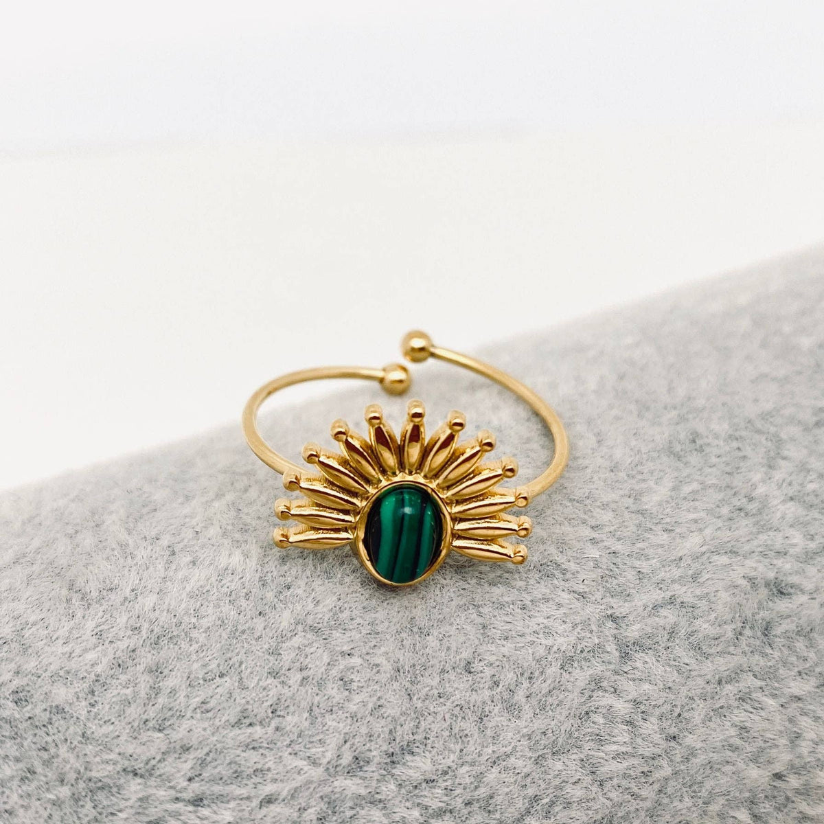 
                  
                    Inlaid Stone Sun Crown Adjustable Ring
                  
                