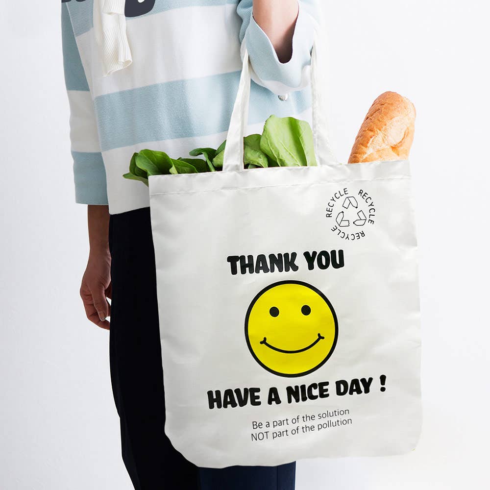 
                  
                    "Thank You" Classic Smiley Collapsible Shopping Tote
                  
                
