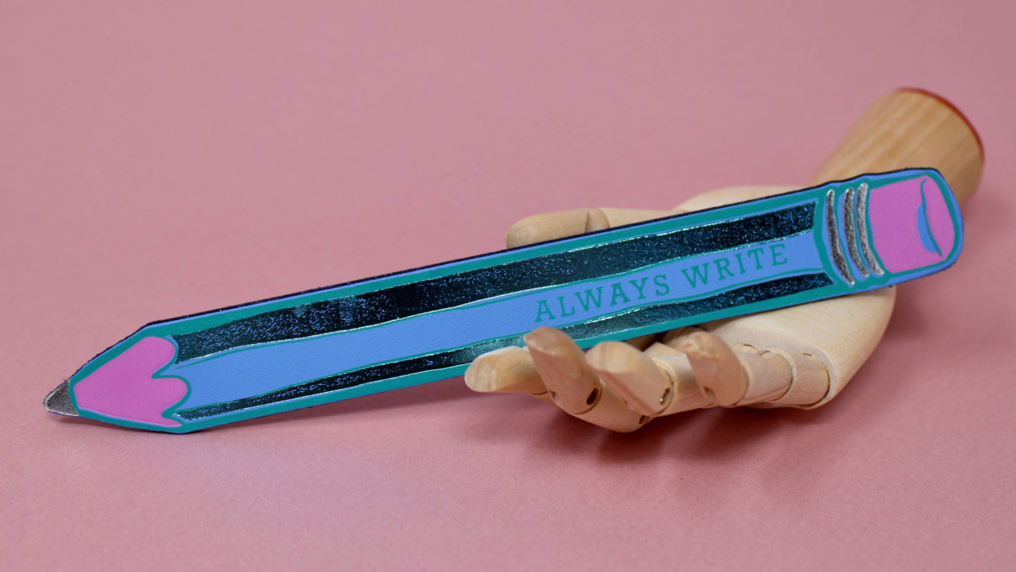 
                  
                    Leather "Always Write" Pencil Bookmark
                  
                