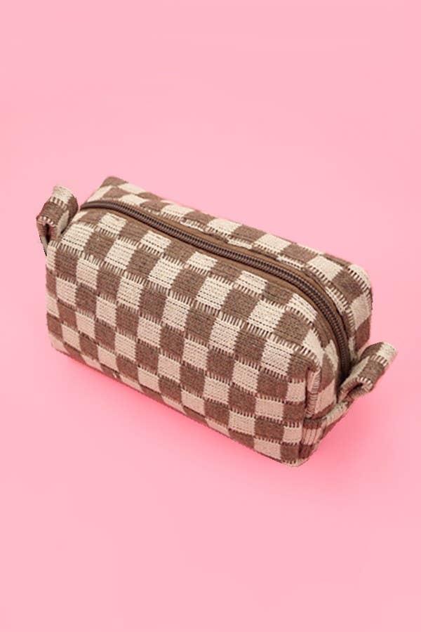
                  
                    Knit Checkered Zip Pouch
                  
                
