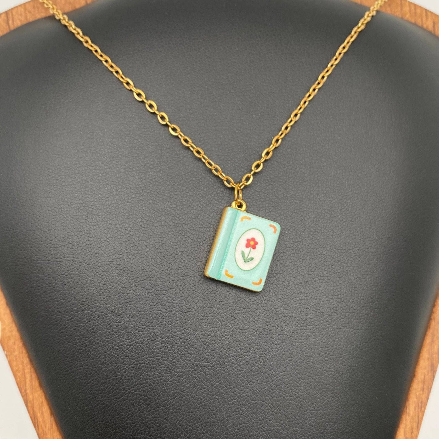 
                  
                    Enamel Book Charm Necklace
                  
                
