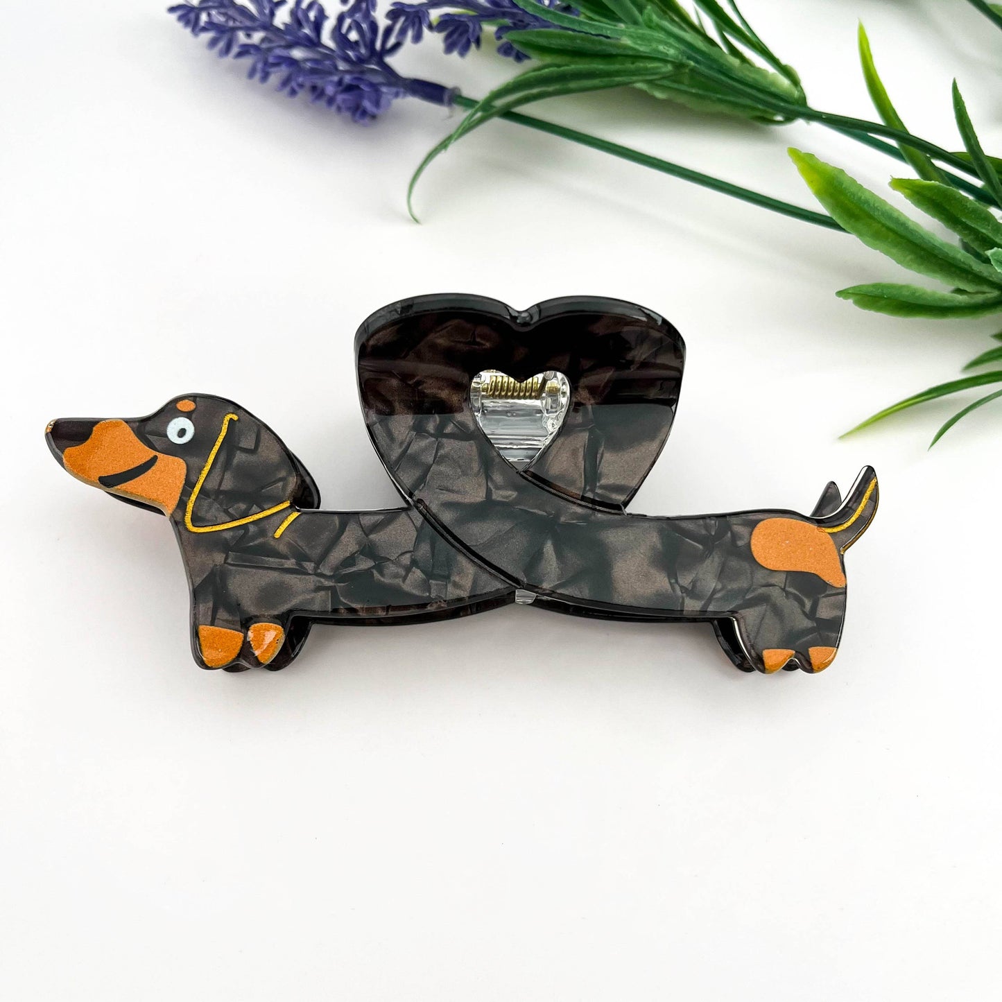 
                  
                    Heart Dachshund Acetate Hair Claw
                  
                