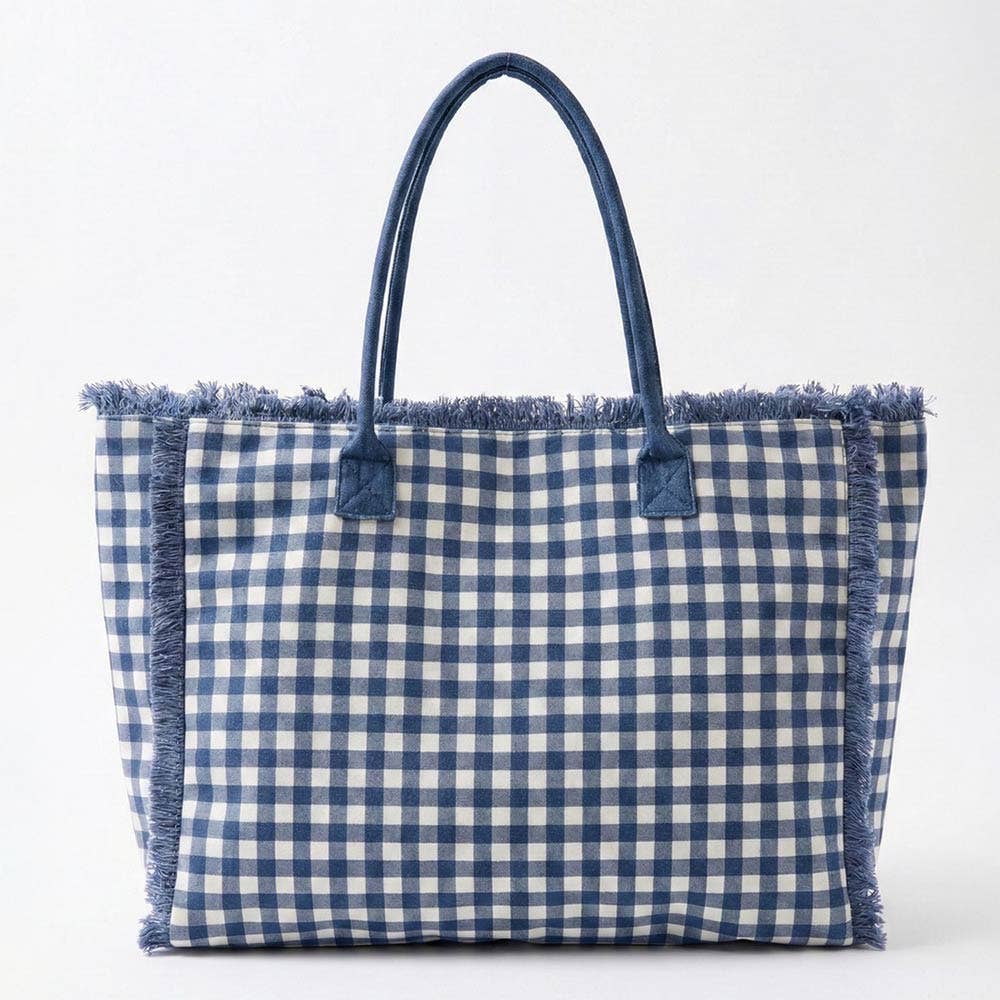 
                  
                    Gingham Low Pyle Terry XL Shoulder Tote
                  
                