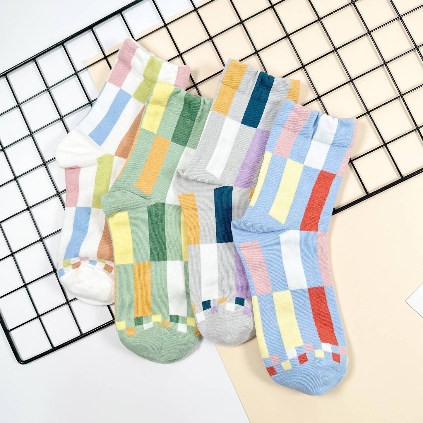 
                  
                    Color Block Tall Checkered Socks
                  
                