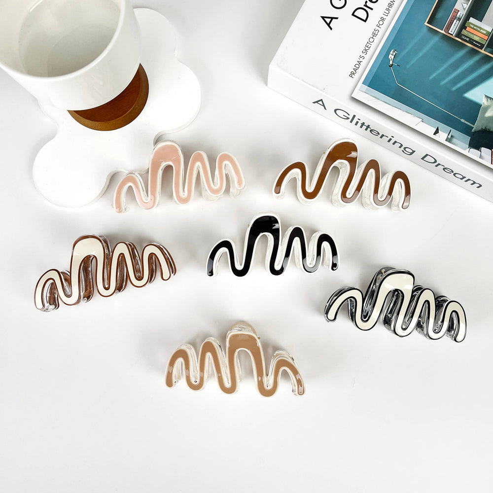 Large Squiggle Two Tone Hair Claw