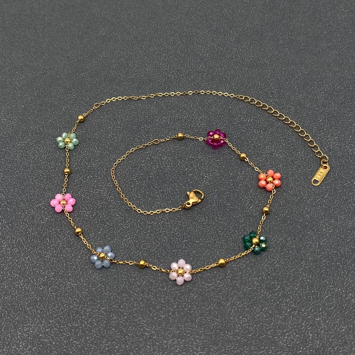 
                  
                    Multi-Color-Beaded Flower Necklace
                  
                