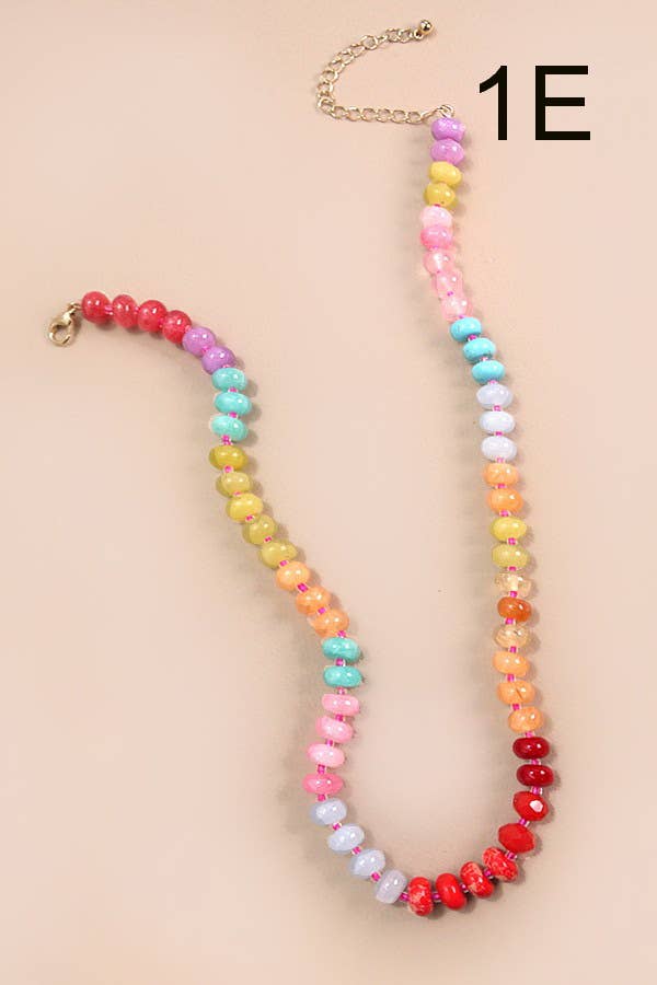 
                  
                    Agate Stone and Glass Beaded Necklace
                  
                