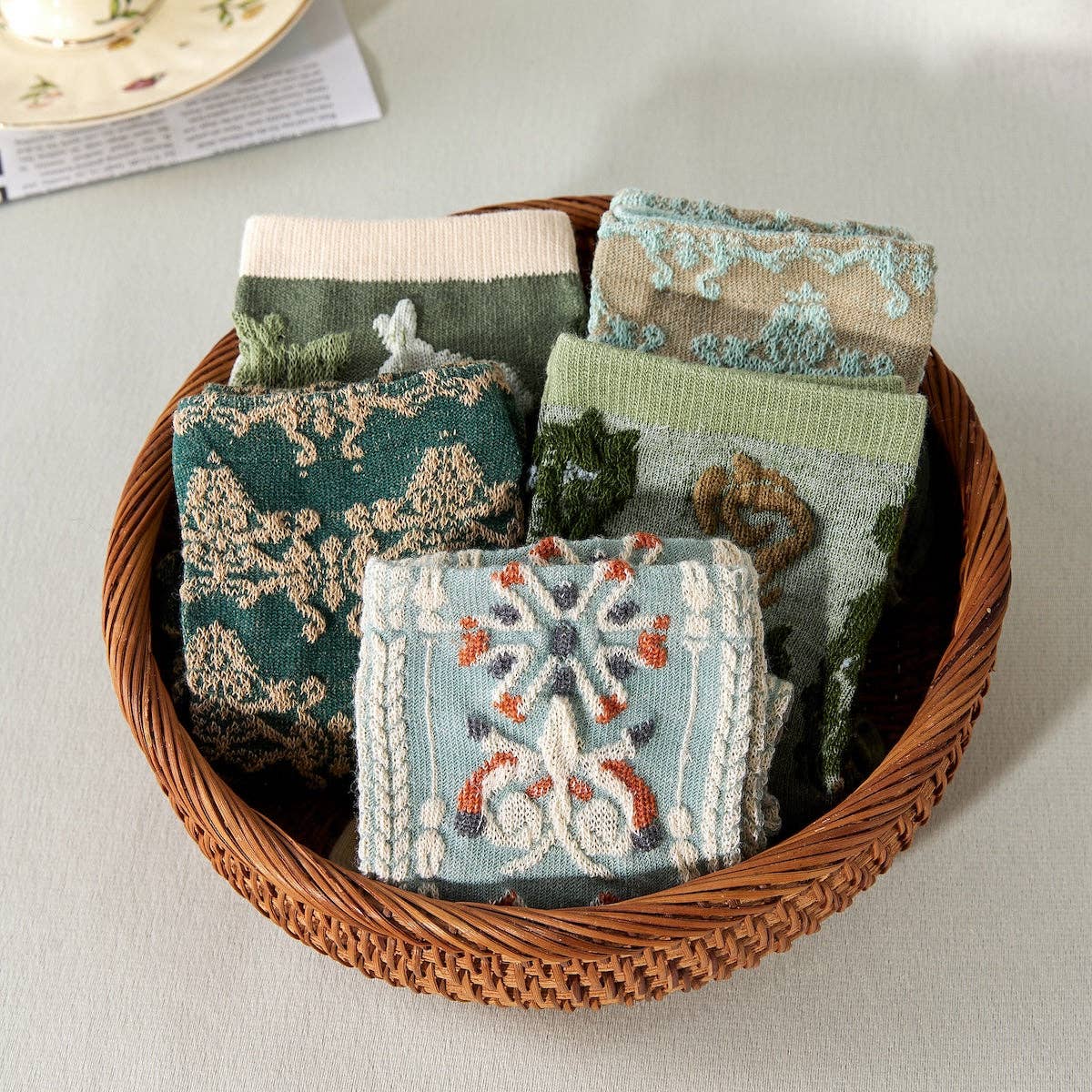 
                  
                    English Country Garden Embossed Socks
                  
                