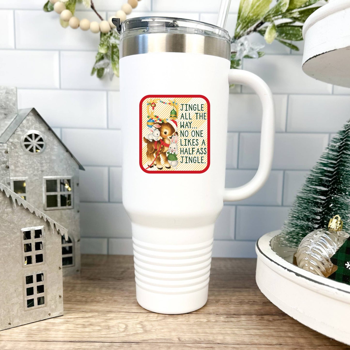 
                  
                    Jingle Reindeer Vinyl Sticker
                  
                