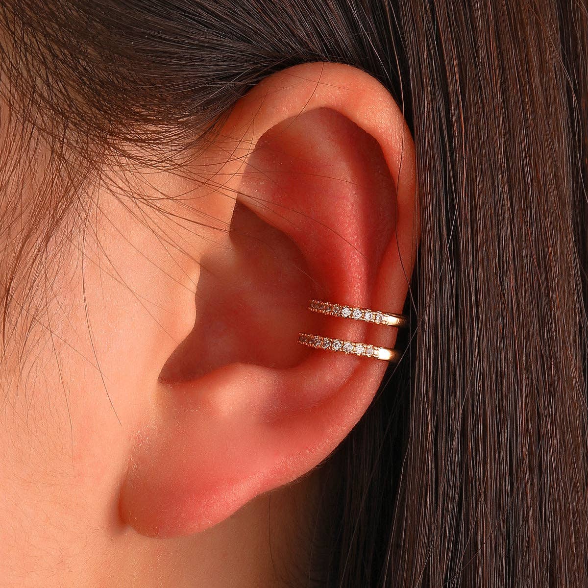 
                  
                    CZ Embedded Double Layer Ear Cuffs
                  
                