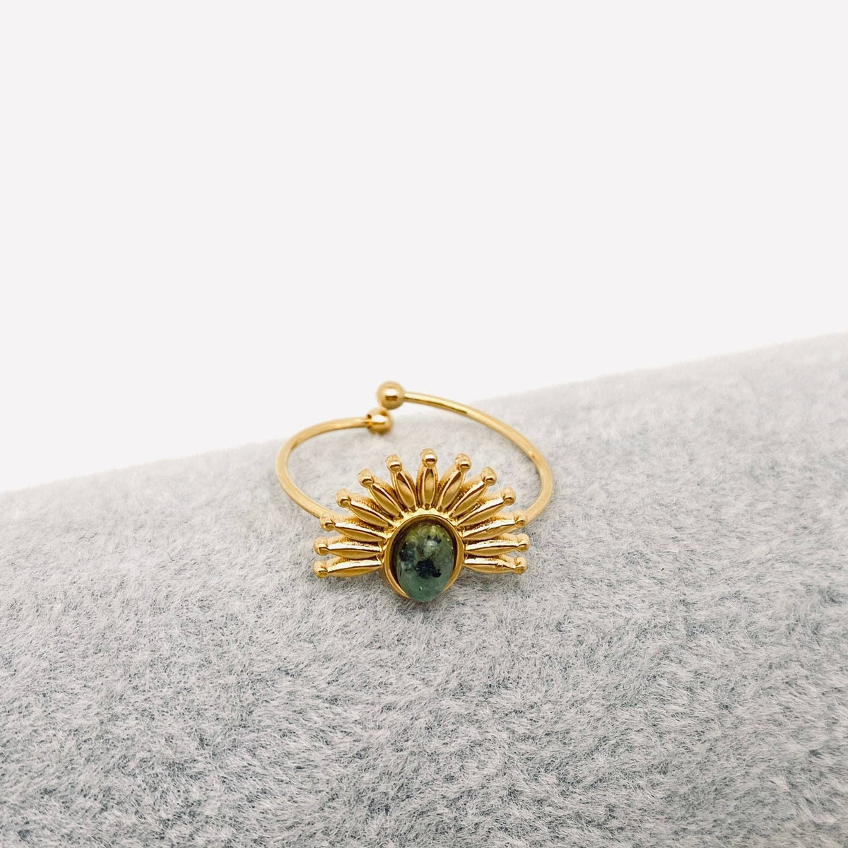 
                  
                    Inlaid Stone Sun Crown Adjustable Ring
                  
                