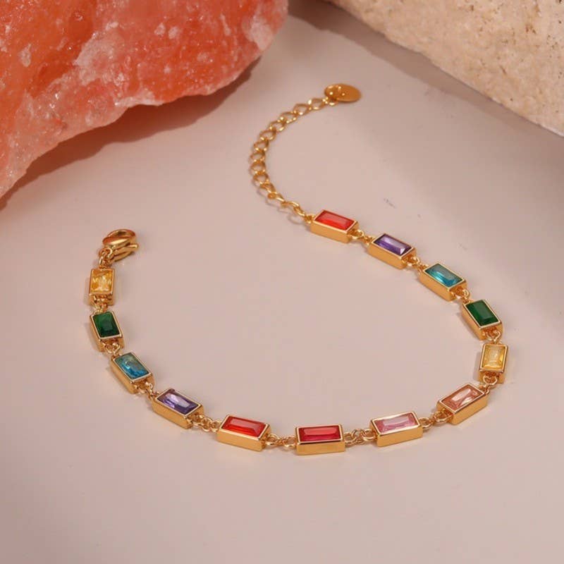 
                  
                    Beveled Rainbow Baguettes Bracelet
                  
                