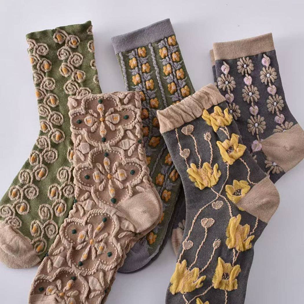 
                  
                    Embossed Cottagecore Socks
                  
                