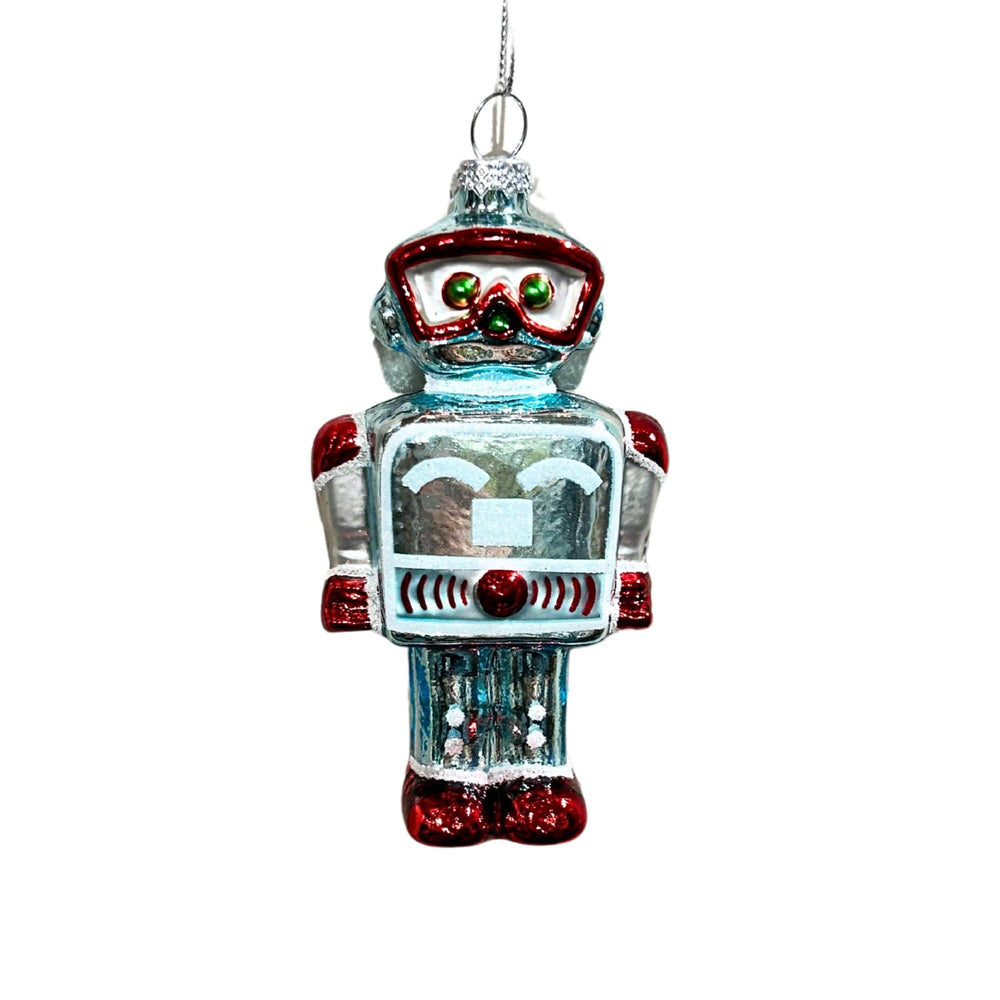 Retro Robot Glass Ornament 4