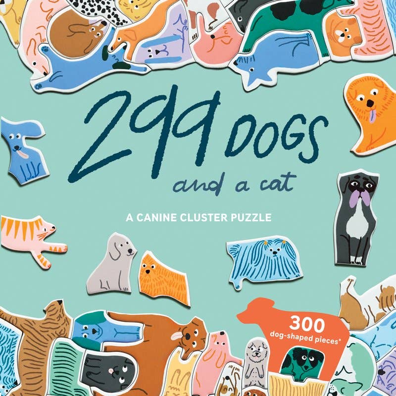 299 Dogs (and a Cat): 300 Piece Cluster Puzzle
