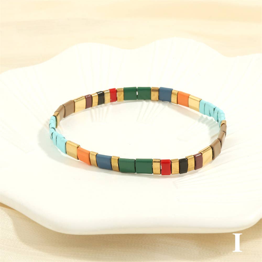 
                  
                    Glass TILA + Hematite Beaded Elastic Bracelets (Collection B)
                  
                