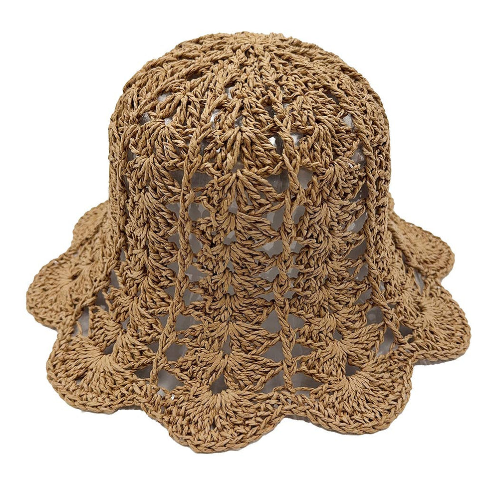 
                  
                    Floral Brim Beach Crochet Straw Bucket Hat
                  
                