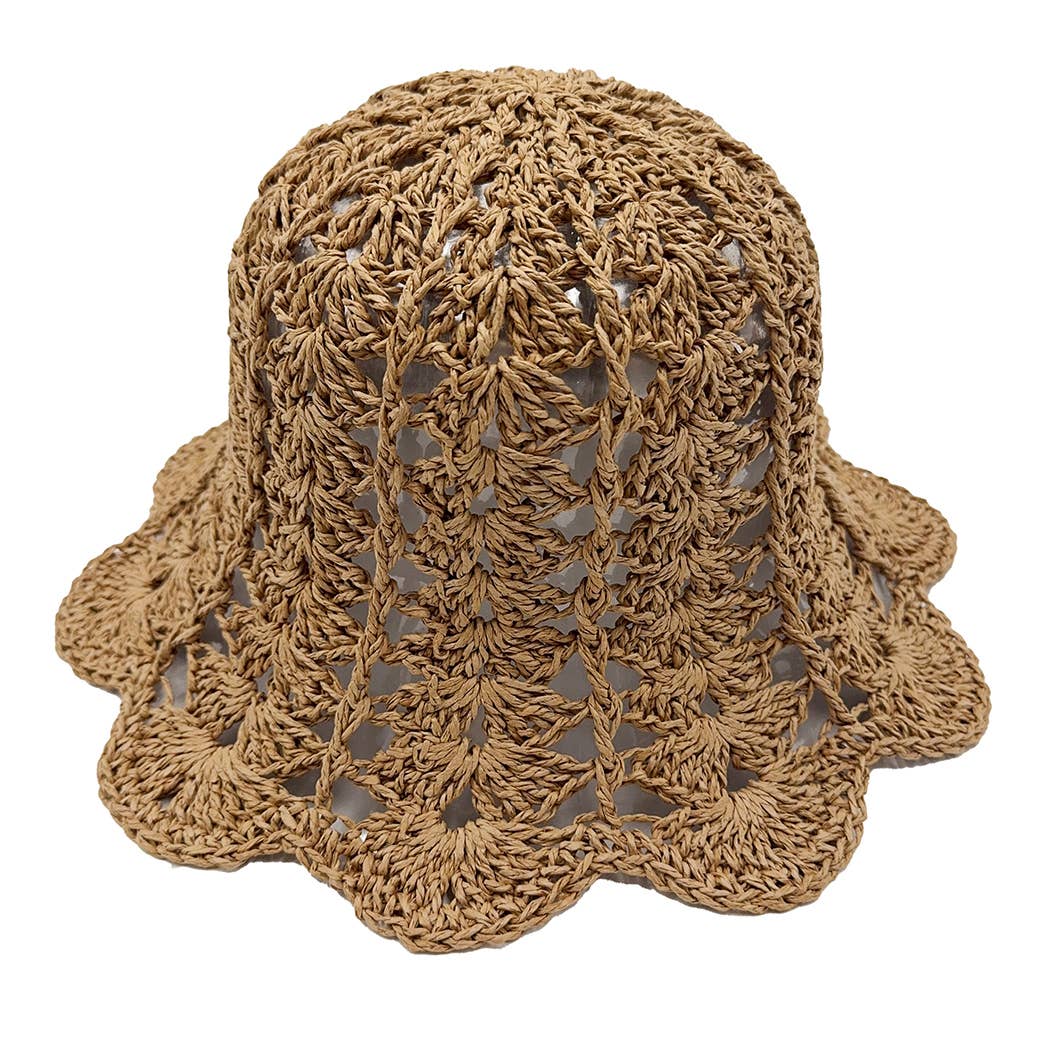 
                  
                    Floral Brim Beach Crochet Straw Bucket Hat
                  
                