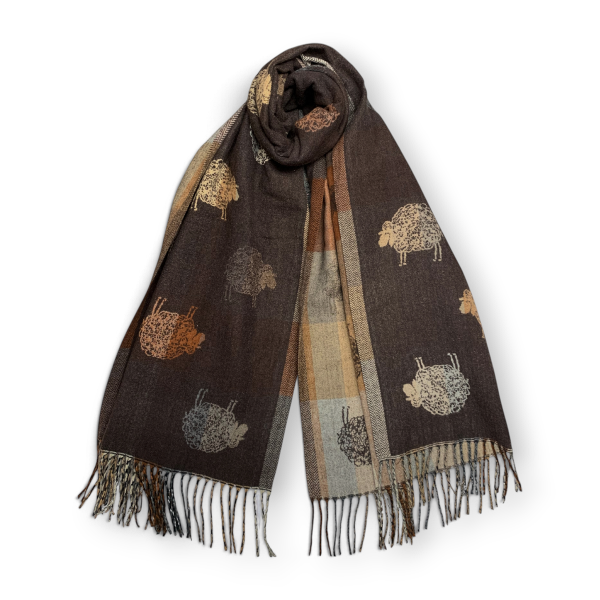 
                  
                    Sheep Reversible Wool Blend Winter Scarf
                  
                