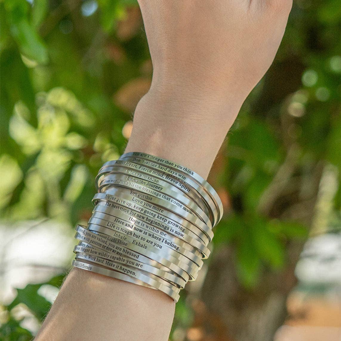 
                  
                    "Let your Light Shine" Engraved Cuff Bracelet
                  
                