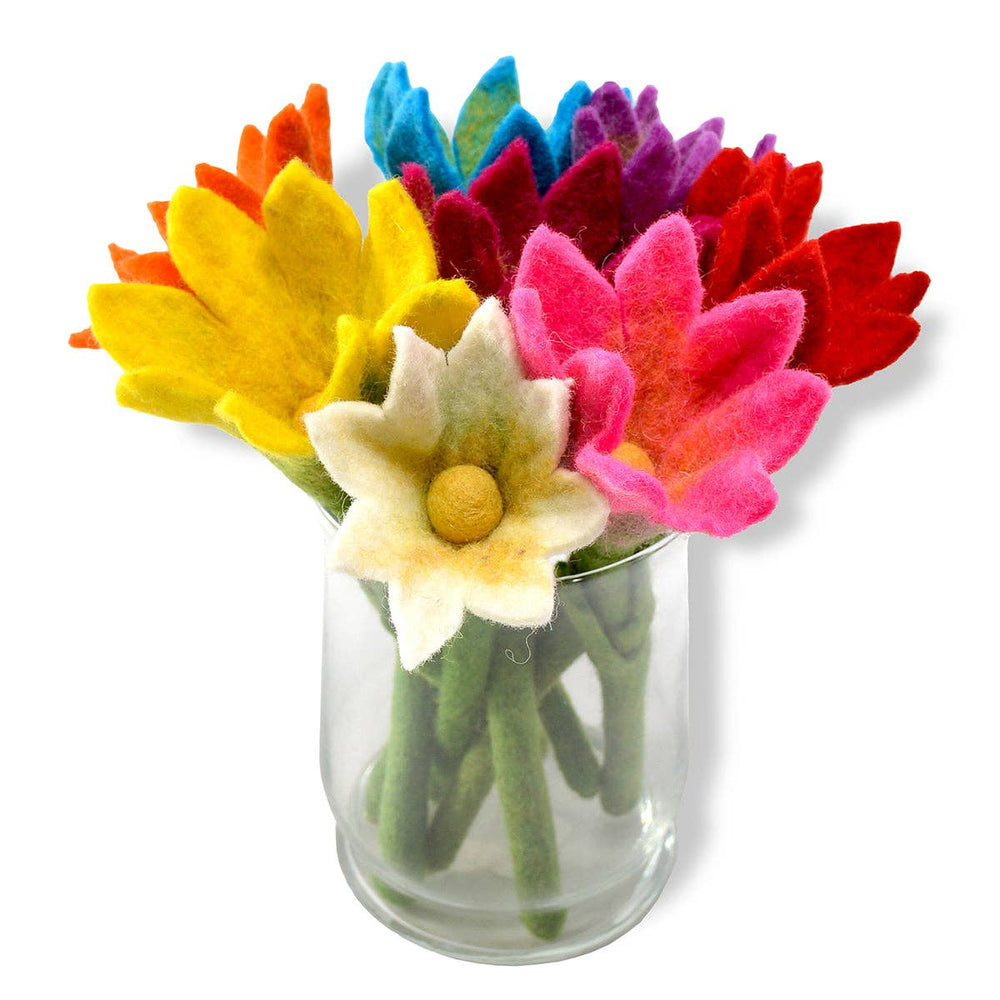 Chunky Colorful Felt Flowers