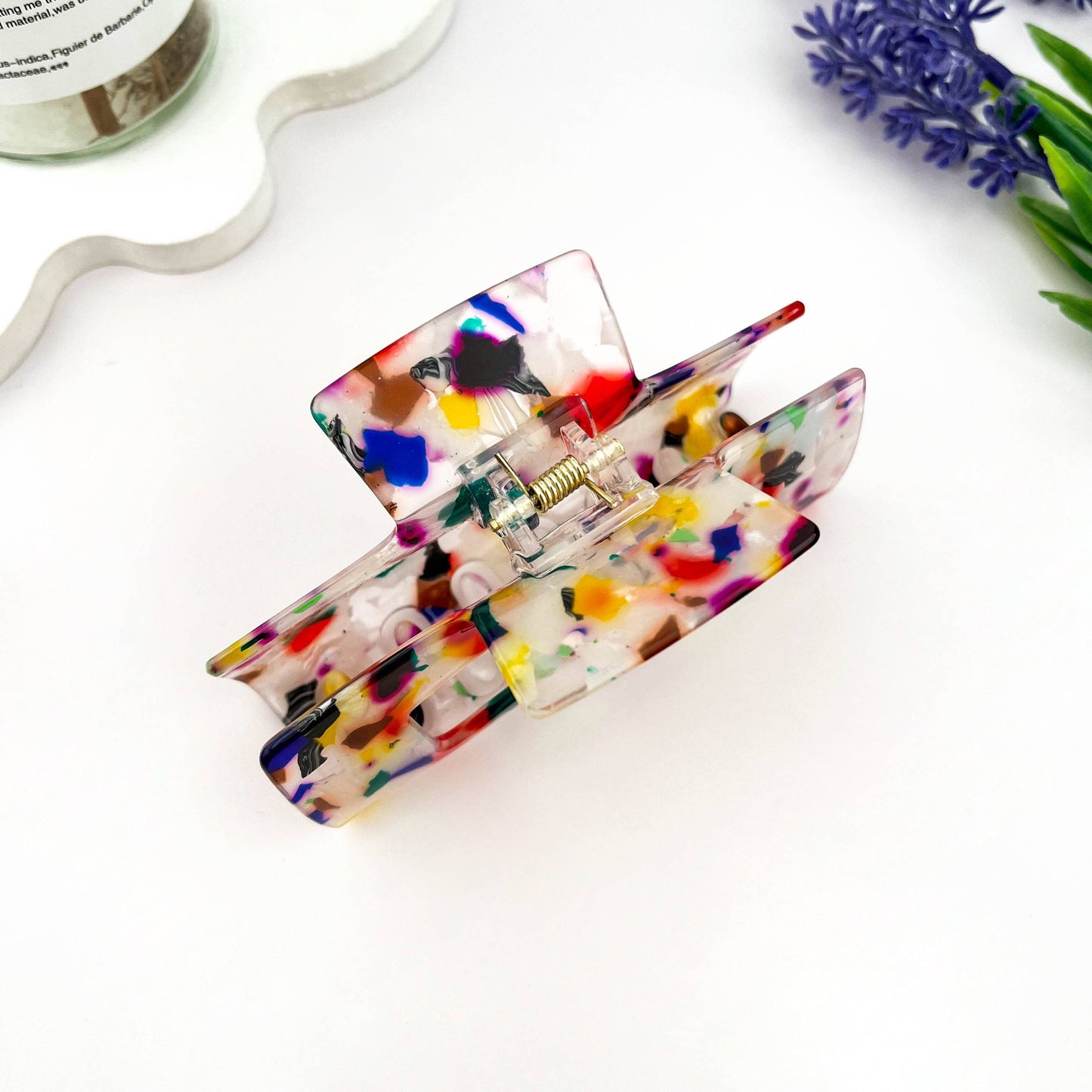 
                  
                    Raibow Terrazzo Rectangle Hair Claw
                  
                