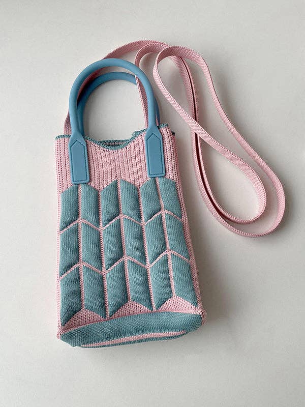 
                  
                    Geometric Knit Phone Sling Bag
                  
                