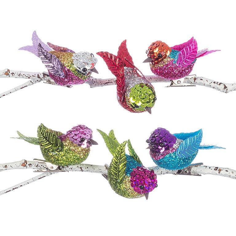 Rainbow Sequin Bird Clip