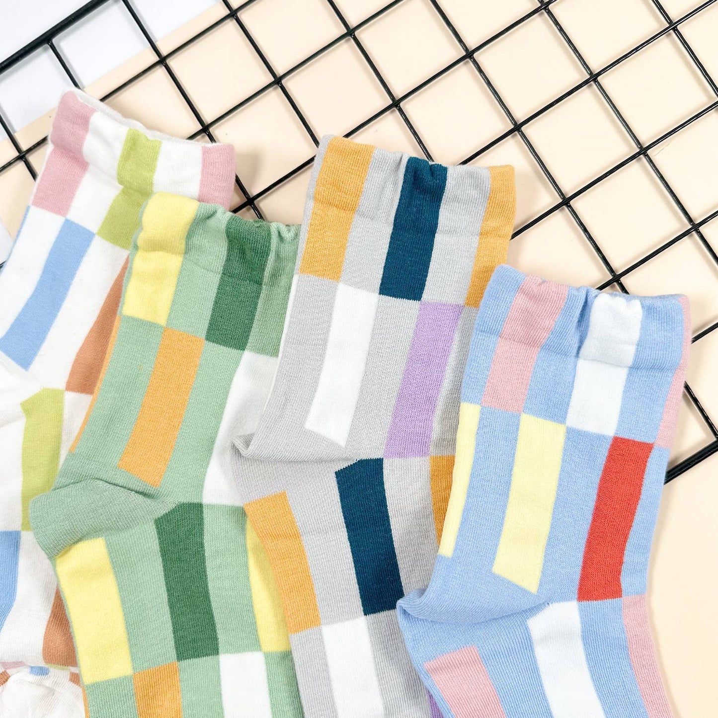 
                  
                    Color Block Tall Checkered Socks
                  
                