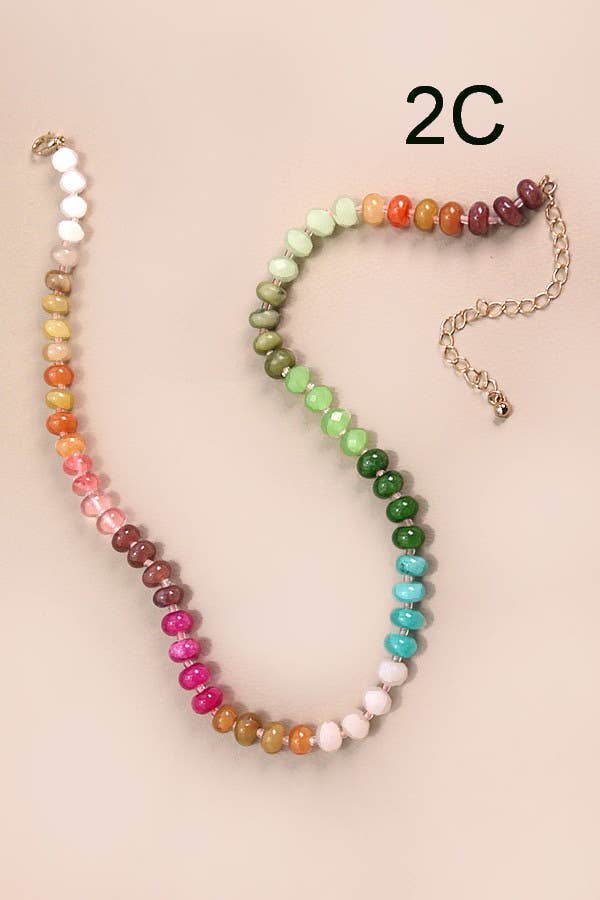 
                  
                    Agate Stone and Glass Beaded Necklace
                  
                