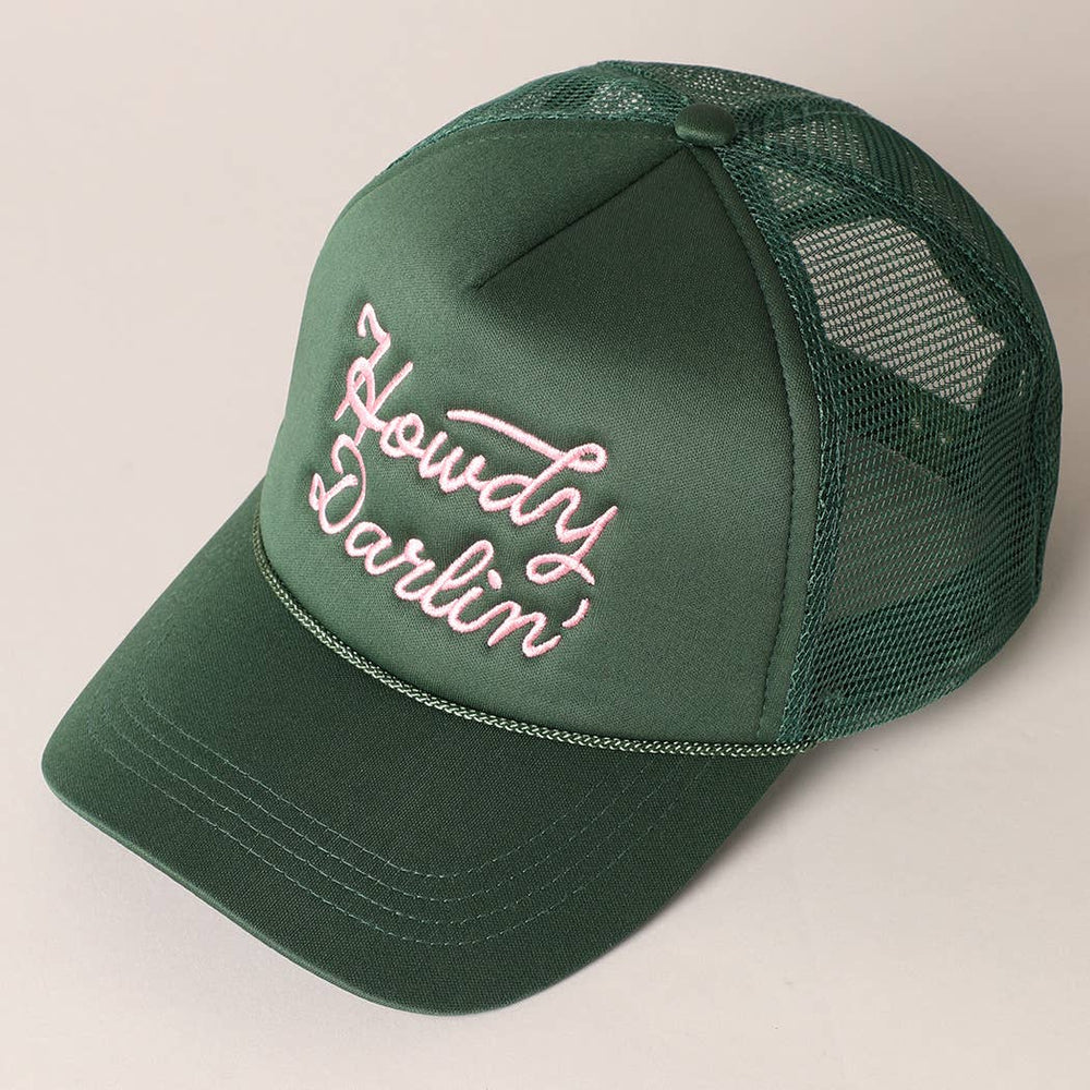 
                  
                    Howdy Darlin' Satin Embroidered Trucker Cap
                  
                