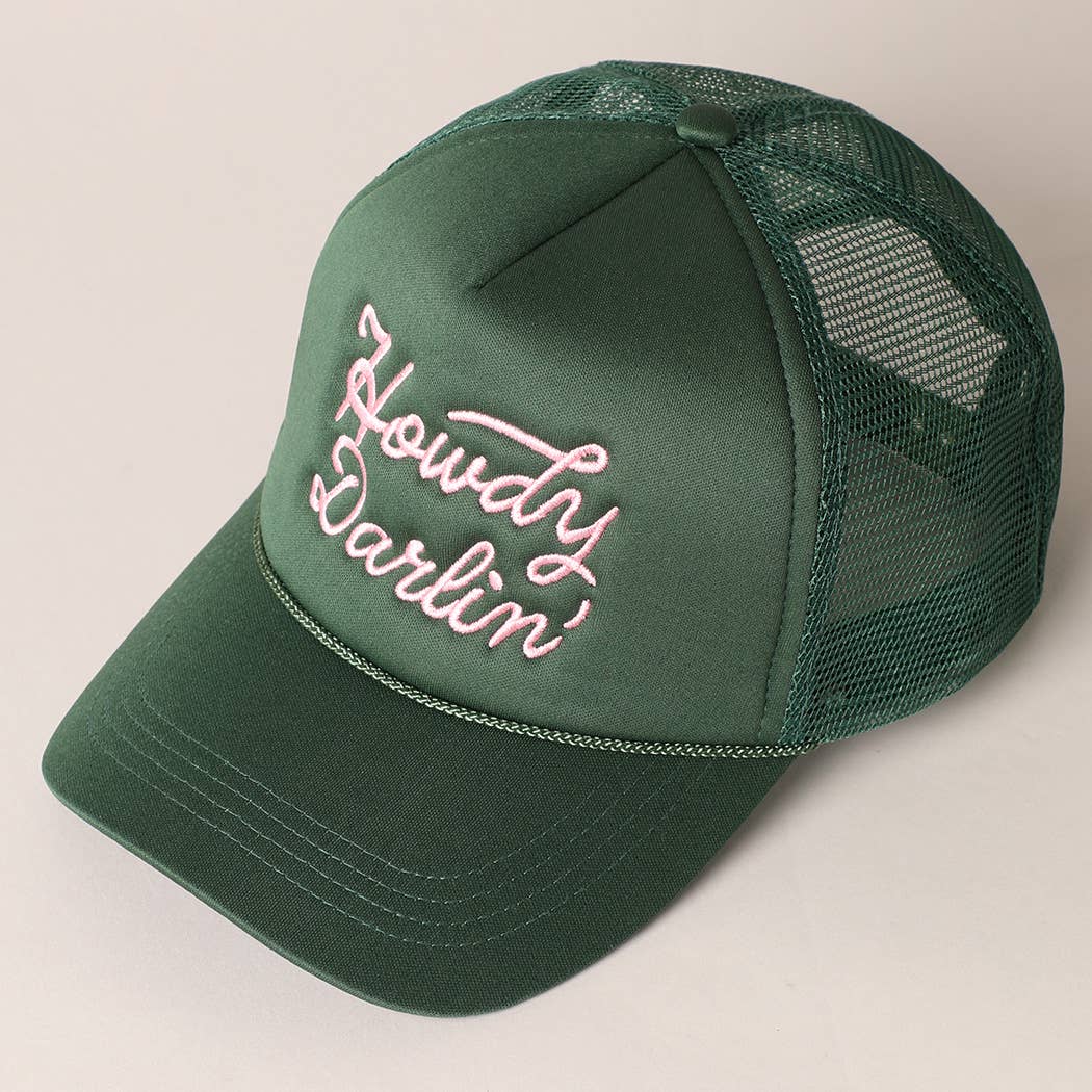 
                  
                    Howdy Darlin' Satin Embroidered Trucker Cap
                  
                