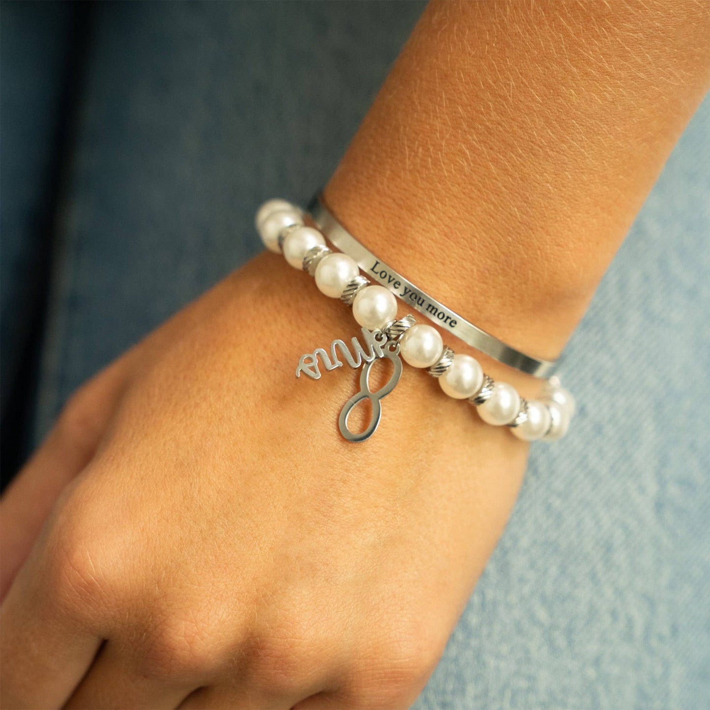 
                  
                    "Love You More" Engraved Cuff Bracelet
                  
                