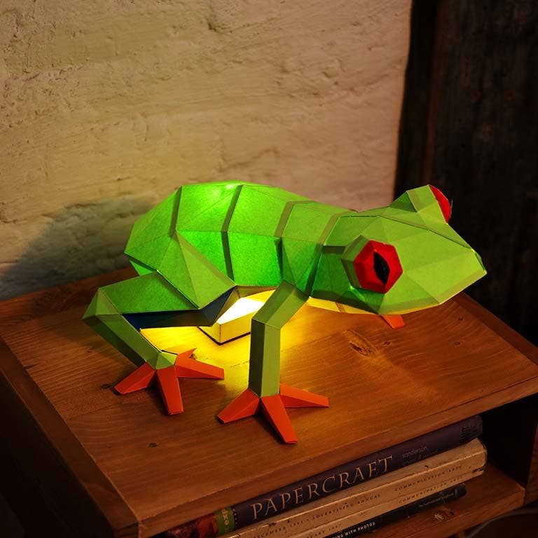 A tree frog bedside lamp kirigami art for beginners
