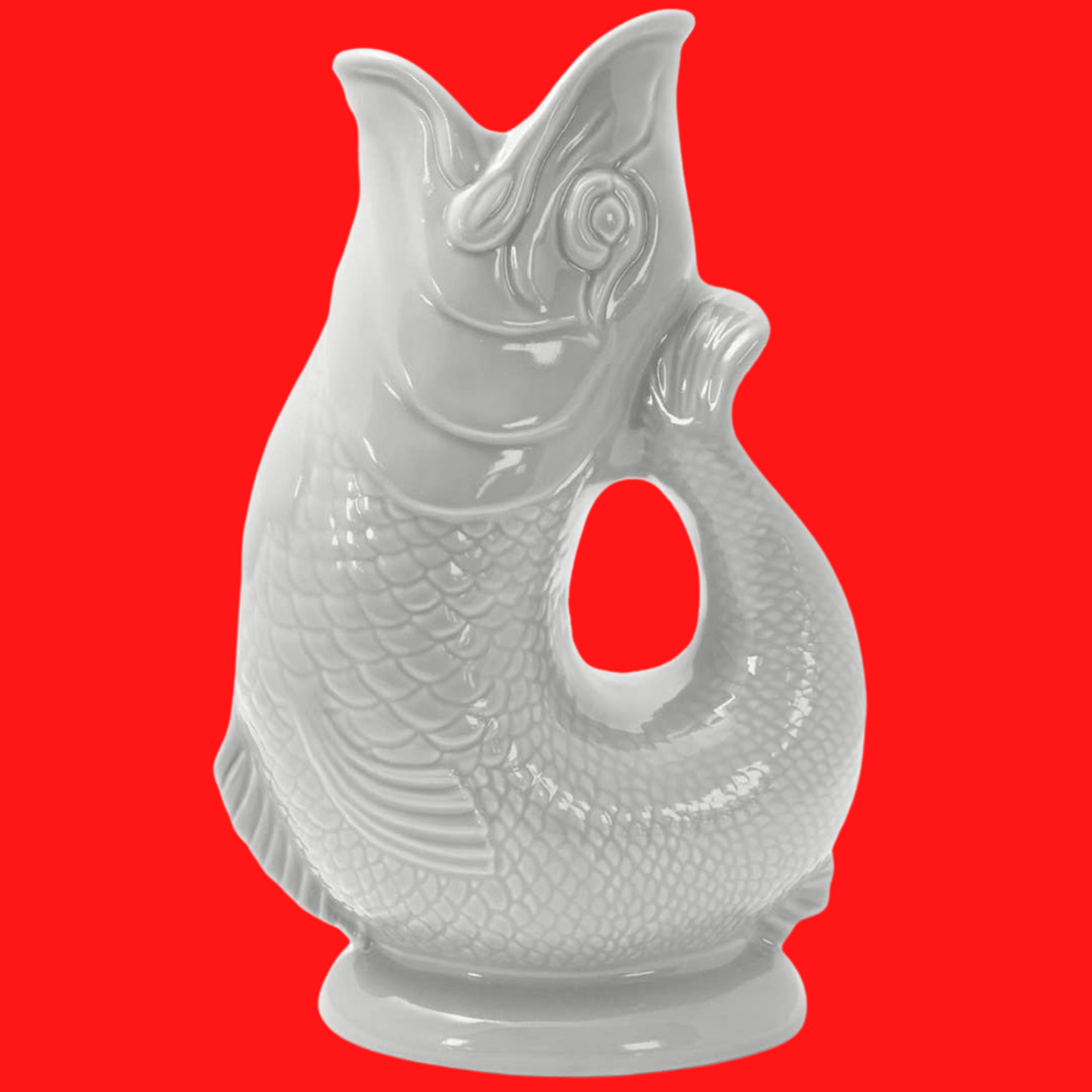 
                  
                    The gluggle jug original gurglepot fish pitcher in light gray
                  
                