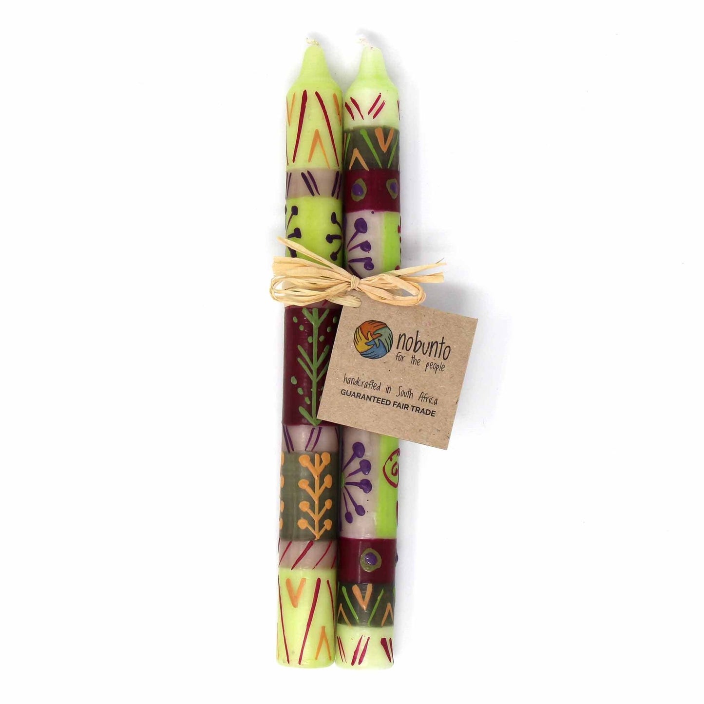 
                  
                    Two decorated candles tied together with anobunto label on a white background
                  
                