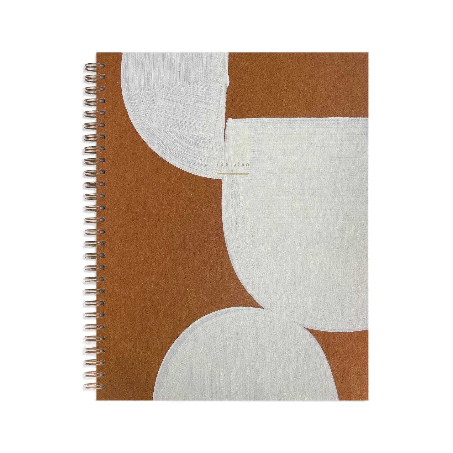 Hand painted notebooks in weekly undated planner style in brown and white