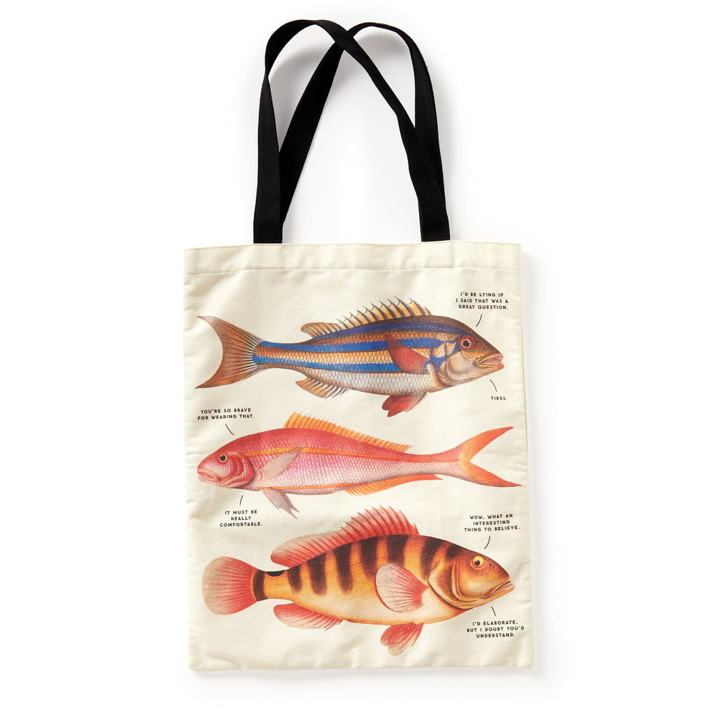 Judgy Fish Canvas Tote by Brass Monkey