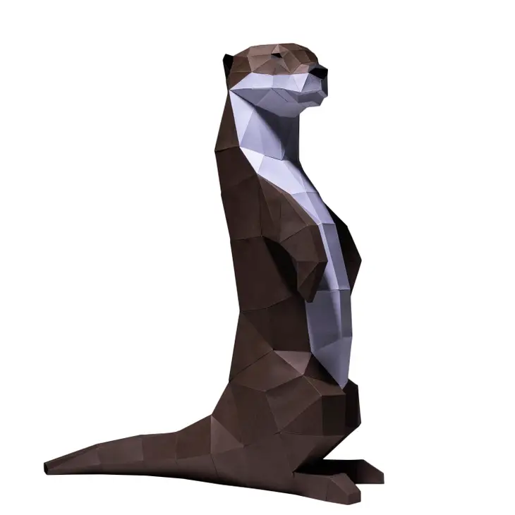 Close view of the standing otter kirigami art for beginners