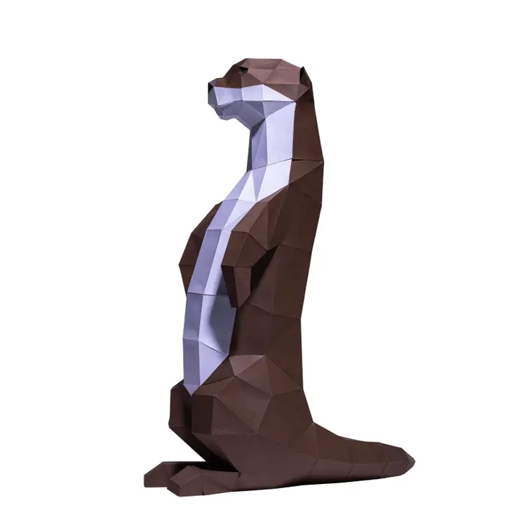 
                  
                    Side view of the standing otter kirigami art for beginners
                  
                