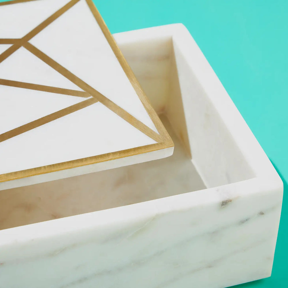 
                  
                    White and Gold Marble Box
                  
                