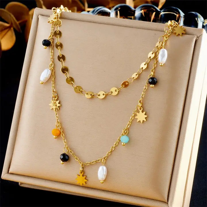 Double Layer Mini Charms Necklace