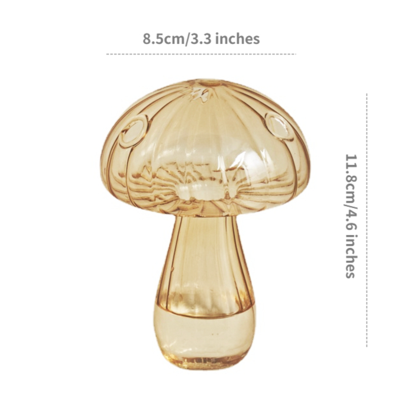 
                  
                    Size diagram of yellow mushroom hydroponic bud vase, 8.5 cm x 11.8 cm
                  
                