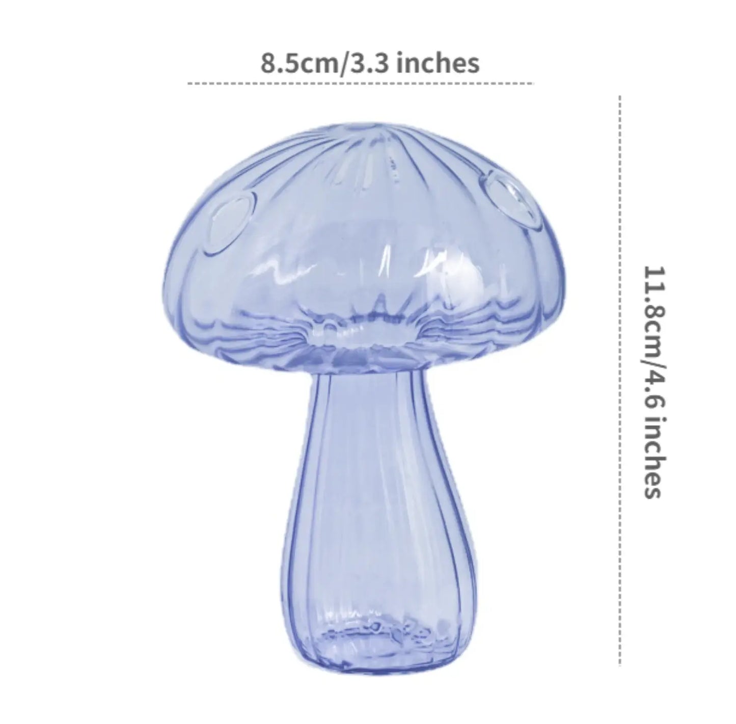 
                  
                    Size diagram of bluish purple mushroom hydroponic bud vase, 8.5 cm x 11.8 cm
                  
                