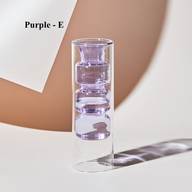 
                  
                    Double layer nordic glass vase in purple
                  
                