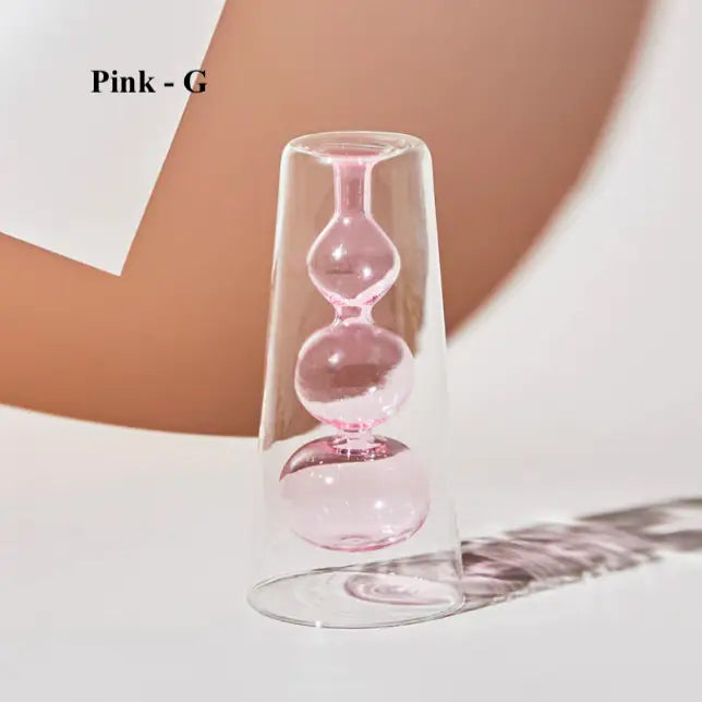 
                  
                    Double layer nordic glass vase in pink
                  
                