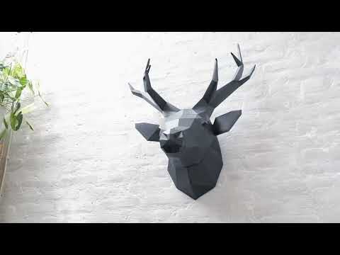 
                  
                    Load and play video in Gallery viewer, Deer Head 3D Kirigami Model
                  
                