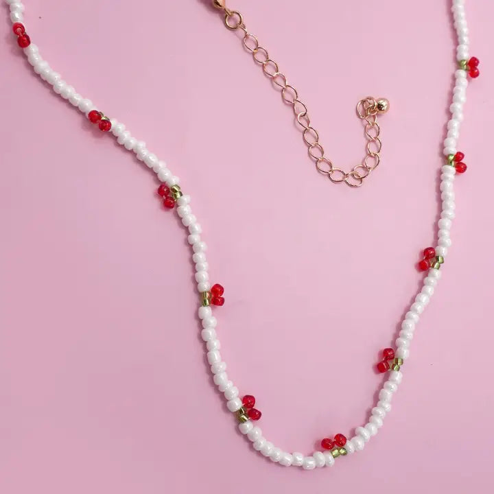 
                  
                    Seed Bead Cherry Necklace
                  
                